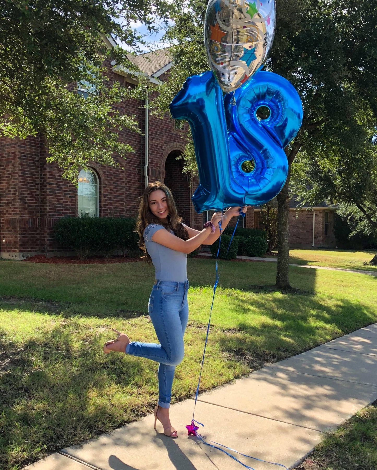 IWERP Navy Blue Foil Mylar Number 18 Balloon - 40 Inch 18th Birthday Decoration for Boys and Girls