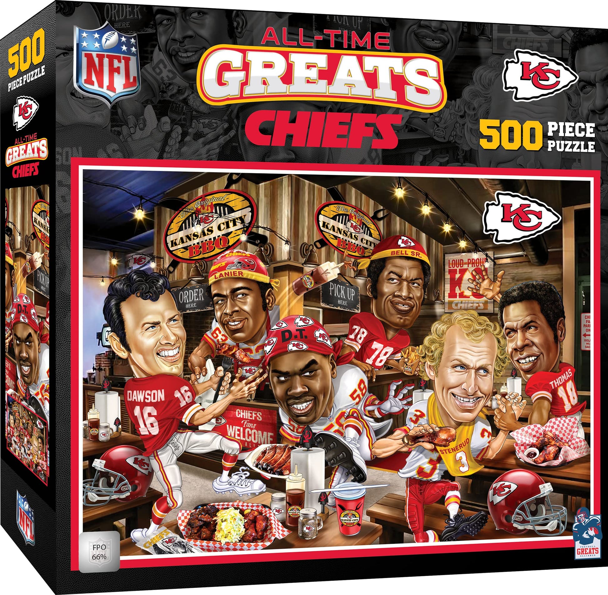 MasterPieces 500 Piece Sports Jigsaw Puzzle for Adults - NFL Kansas City Chiefs All-Time Greats - 15x21