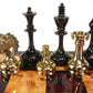 Real Brass Metal Staunton Bridled Knight Chess Men Set Gold And Black Chrome - No Board