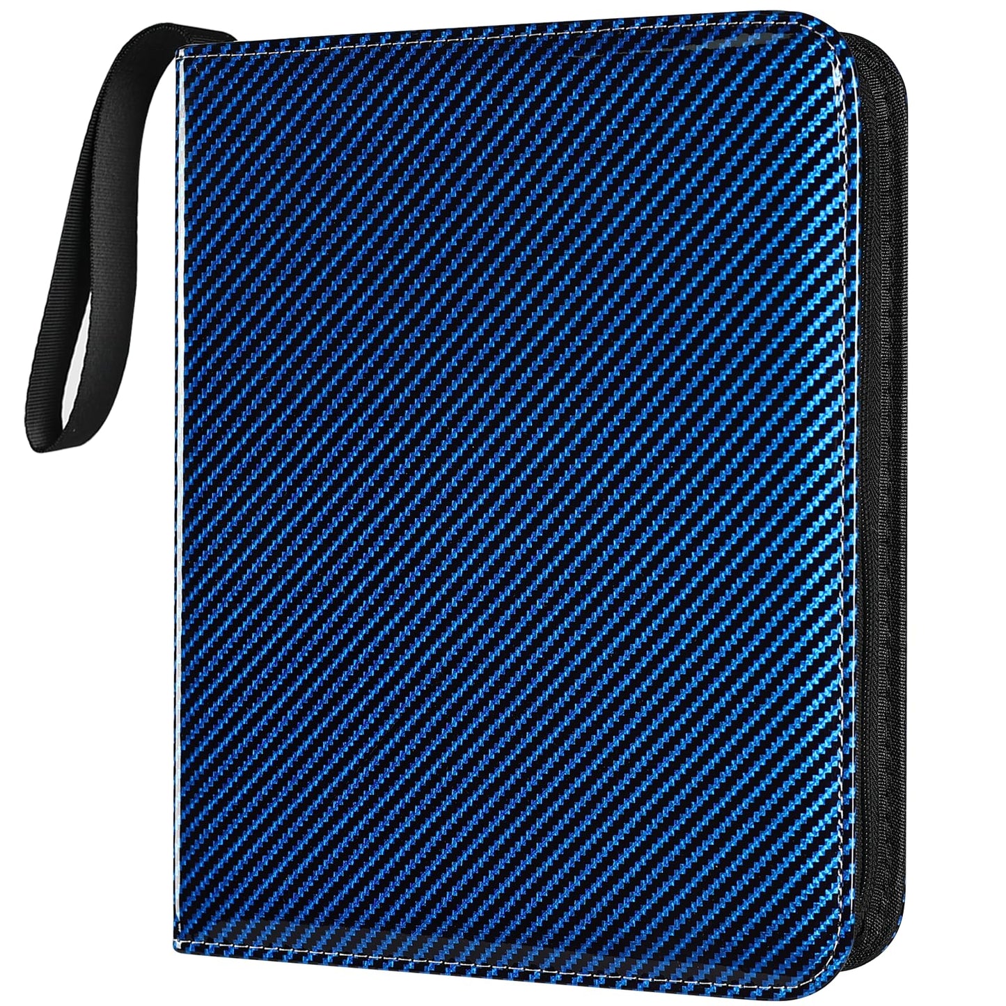 Card Binder for Toploaders  Portable 4 Pockets Trading Card Holder Albums for Sports  Trading  and Gaming Cards Blue