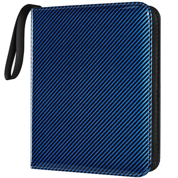 Card Binder for Toploaders  Portable 4 Pockets Trading Card Holder Albums for Sports  Trading  and Gaming Cards Blue