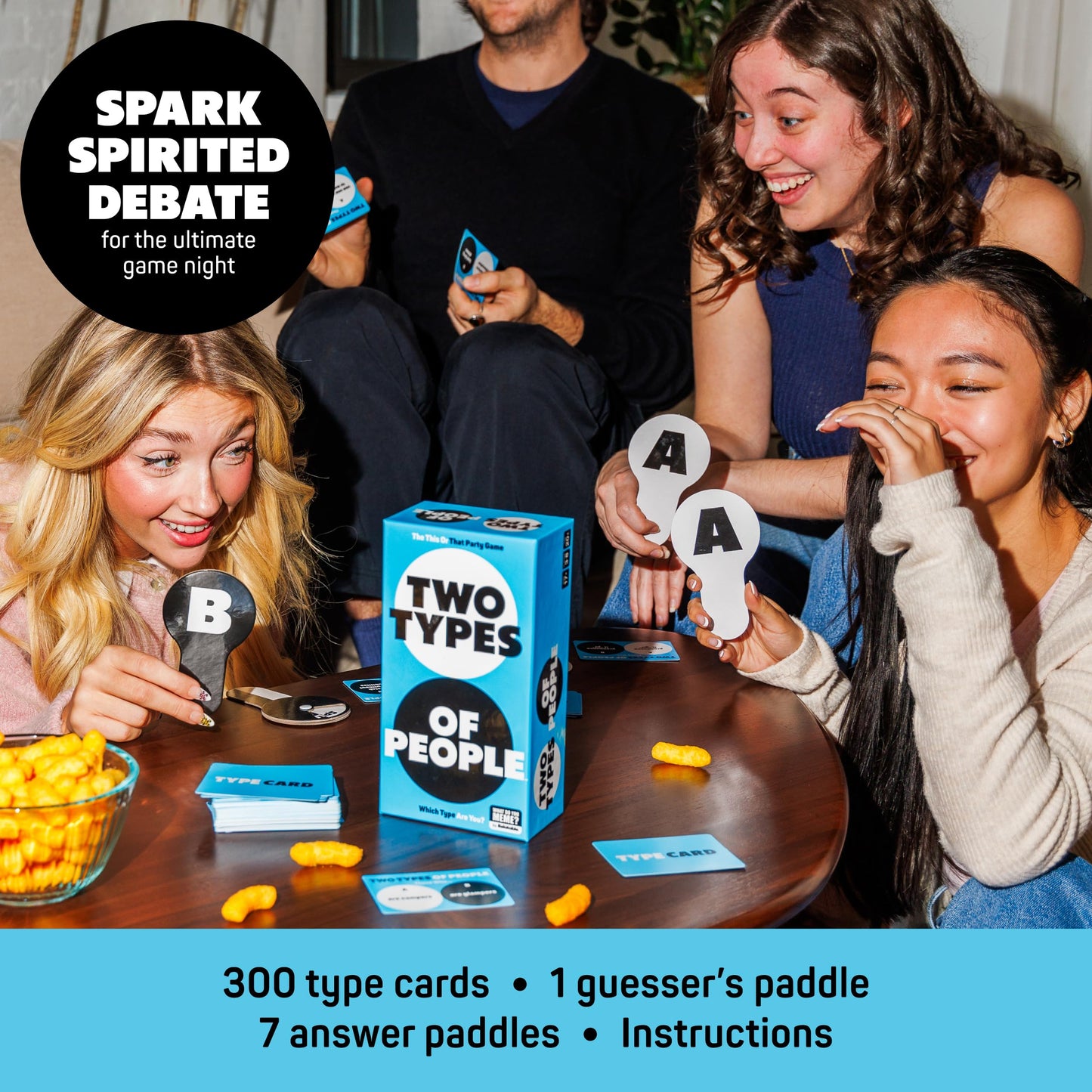 WHAT DO YOU MEME? Two Types of People Party Game for Adults, 300 Type Cards, Multi-Color, Model TTP4080, Cardstock Material