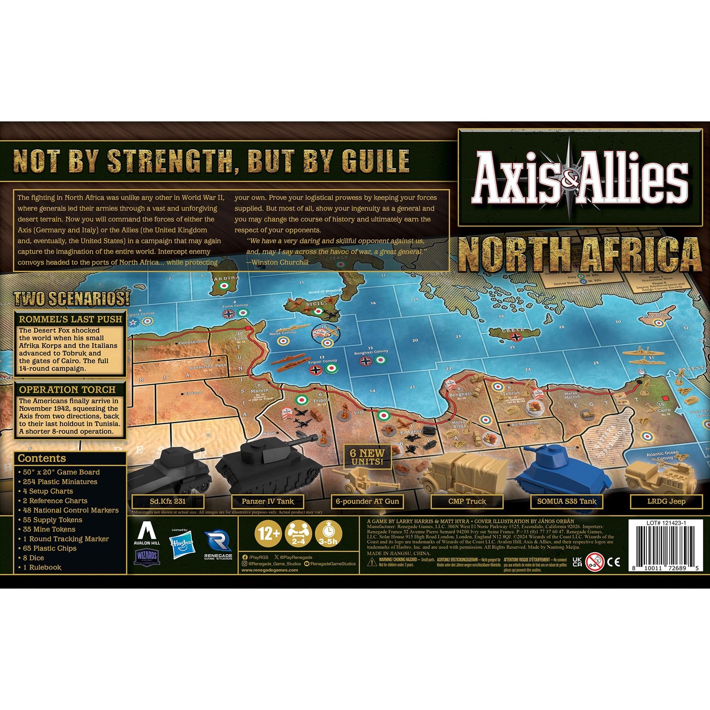 Renegade Game Studios Axis & Allies: North Africa Board Game - 2-4 Players, Ages 12+, 10.5 x 15.75 inches, Over 250 Plastic Miniatures