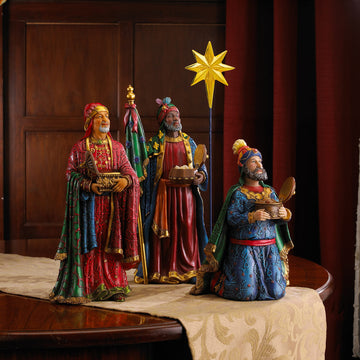 Three Kings Gifts Deluxe Edition, Nativity Scene Set & Figures, 16-Pieces, 7 Inch Scale Collection