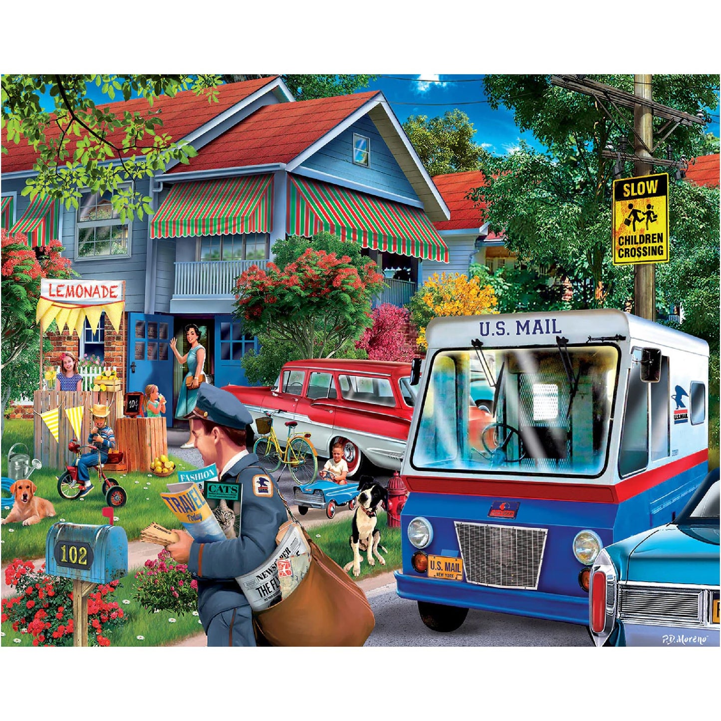 White Mountain It's The Mailman Puzzles for mature-themeds 1000 Pieces Jigsaw Puzzle for Summer