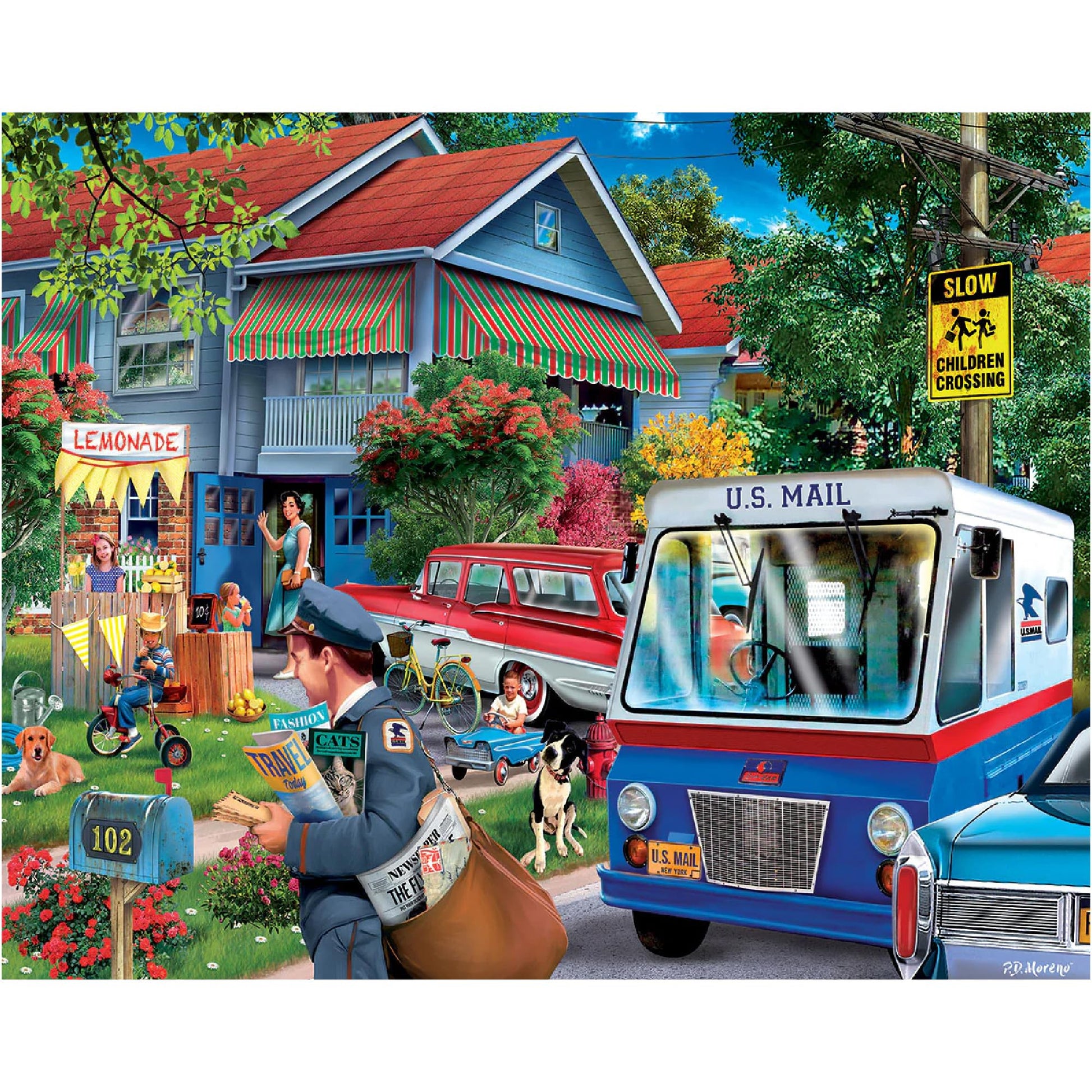 White Mountain It's The Mailman Puzzles for mature-themeds 1000 Pieces Jigsaw Puzzle for Summer