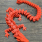 Munnygrubbers - Xl 26' Crystal Dragon Fidget Toy - Heavy Duty - 3D Printed Flexible Articulating Dragon Plastic Collectible Figurine - Surprise Egg Compatible - (Red Dragon)