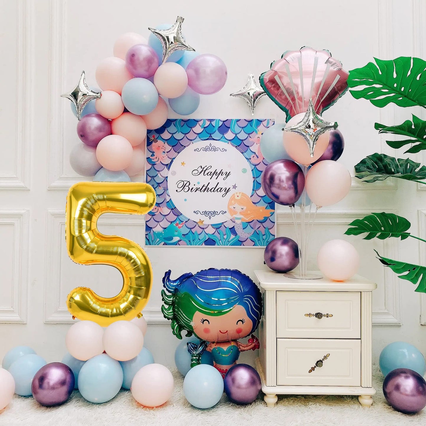 Smlpuame 40 Inch Number Balloon 0-9 Gold Large Number 5 Balloons,Digital Balloons For Birthday Party Celebration Decorations Sup