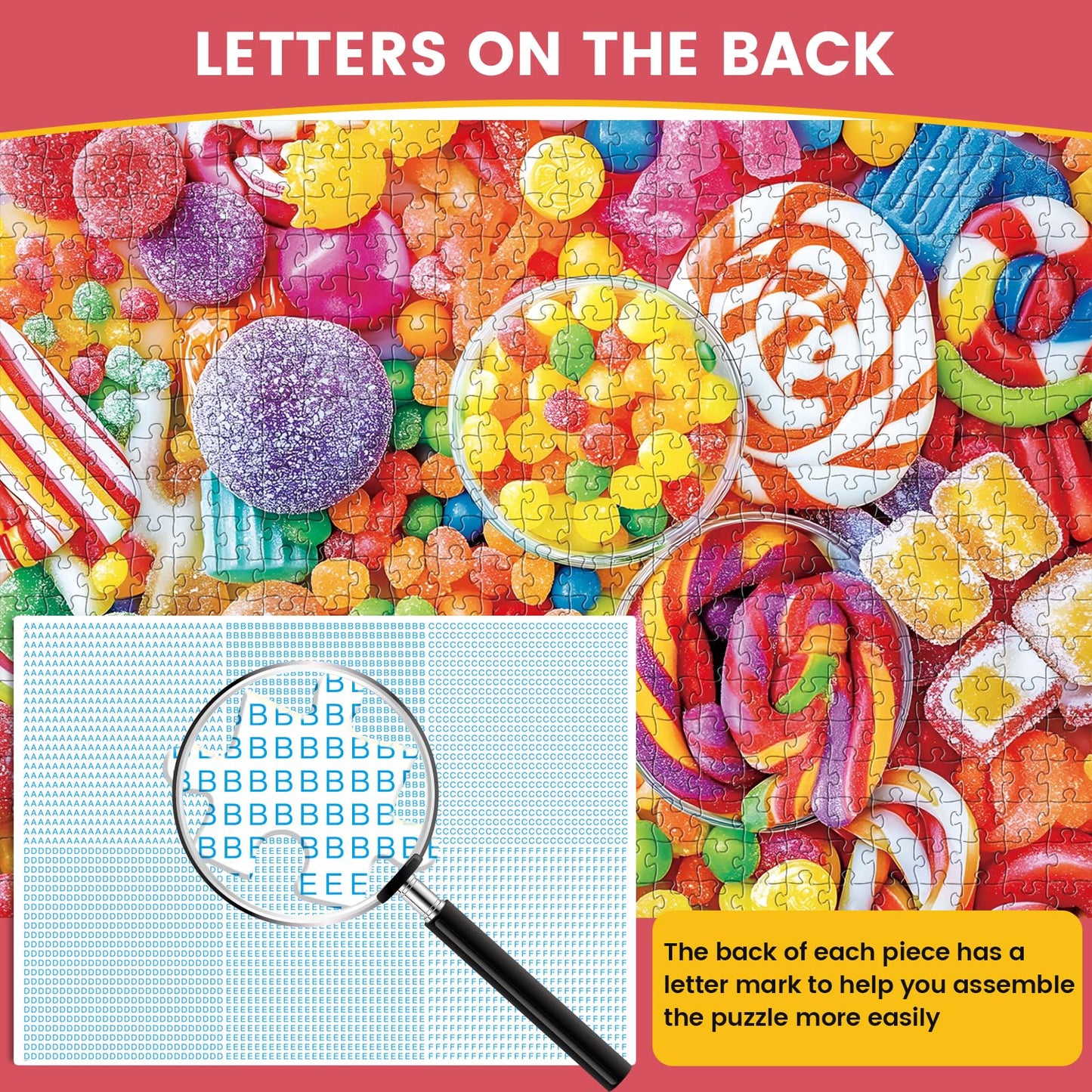 500 Piece Jigsaw Puzzle for mature-themeds-Candy Puzzles  Colorful Candy mature-themed Puzzle 500 Pieces  Challenging Puzzle for mature-themeds 500 Pieces  House Party Games  Best Gift for Mom  Dad  Family and Friends