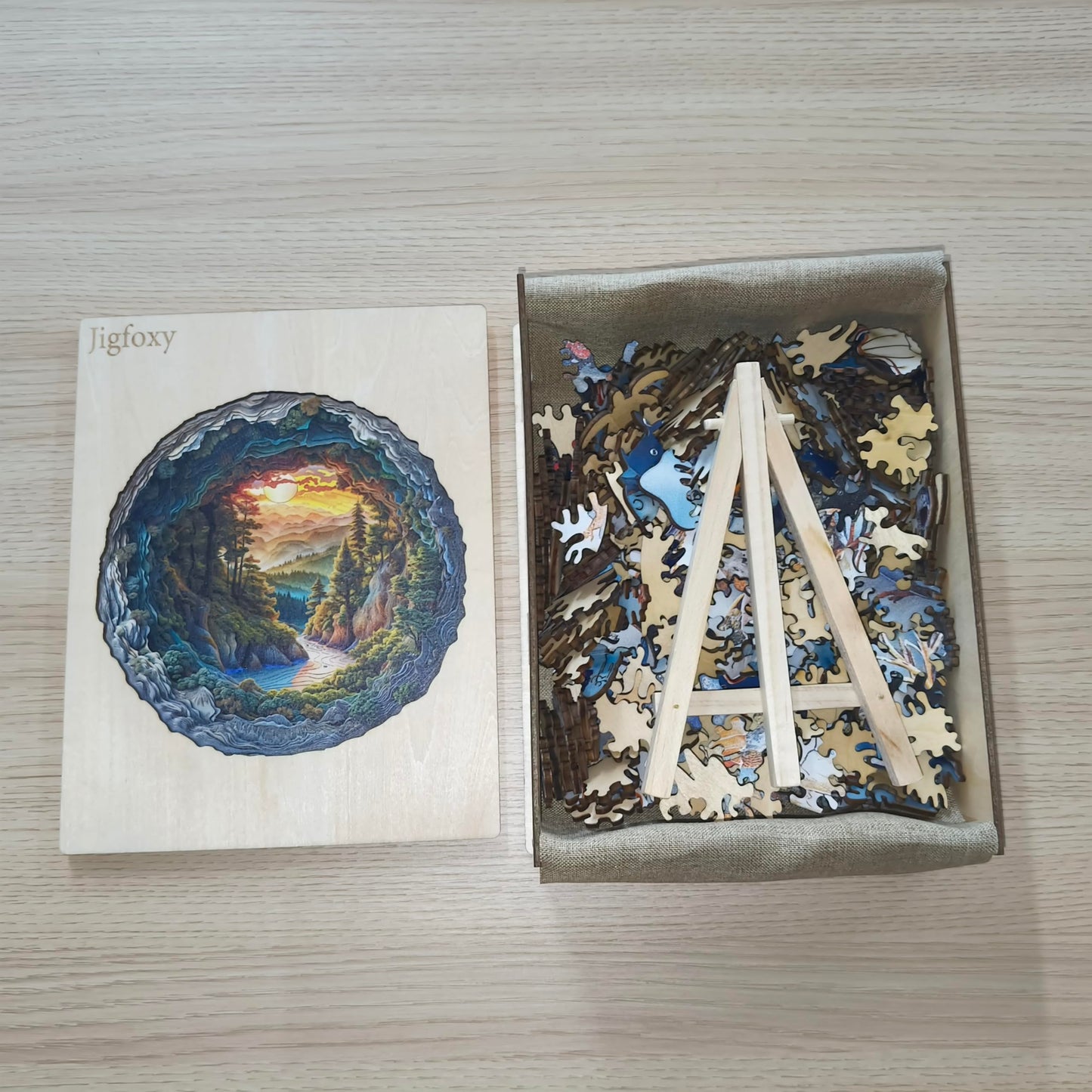 Jigfoxy Wooden Puzzle for mature-themeds  3D Visual Forest Wooden Jigsaw Puzzles for mature-themed  Unique Animal Shape Wood Cut Puzzles  Christmas Thanksgiving Gifts for Friends Family (XL-17.3 * 17.2in-505pcs)