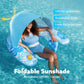 Sloosh Pool Floats with Canopy mature-themed XL Inflatable Pool Lounge Chairs with Cup Holders Floating Chair for mature-themeds Inflatable Floaties with Headrest for Party Beach Summer Water Fun Blue