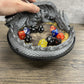 MunnyGrubbers - Dragon's Hoard Dice Tray - V2 - (Random 7pc D20 Dice Included) - Dice Jail - Dice Holder - Neoprene Rolling Mat