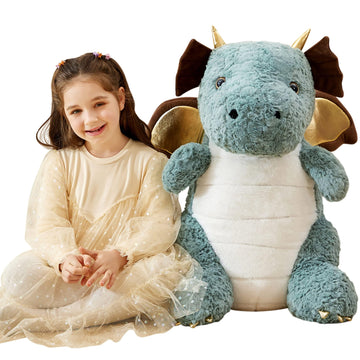 Ikasa Giant Dragon Stuffed Animal Plush Toy,23' Large Winged Dinosaur Big Jumbo Soft Toys, Huge Size Cute Fluffy Plushy Fat Plushie,Gifts For Kid