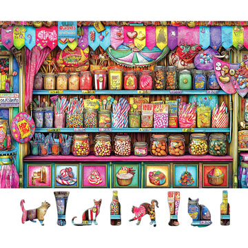 Blueforest 500 Piece Candy Store Puzzle  enhanced Jigsaw Puzzle for mature-themeds  Vibrant Sweets Shop Scene 23 x 15 Inch