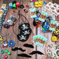 Spakon 280 Pcs Pirate Party Favors Birthday Supplies Decoration Include Pirate Keychain Ring Eye Mask Beard Tattoo Sticker Gold