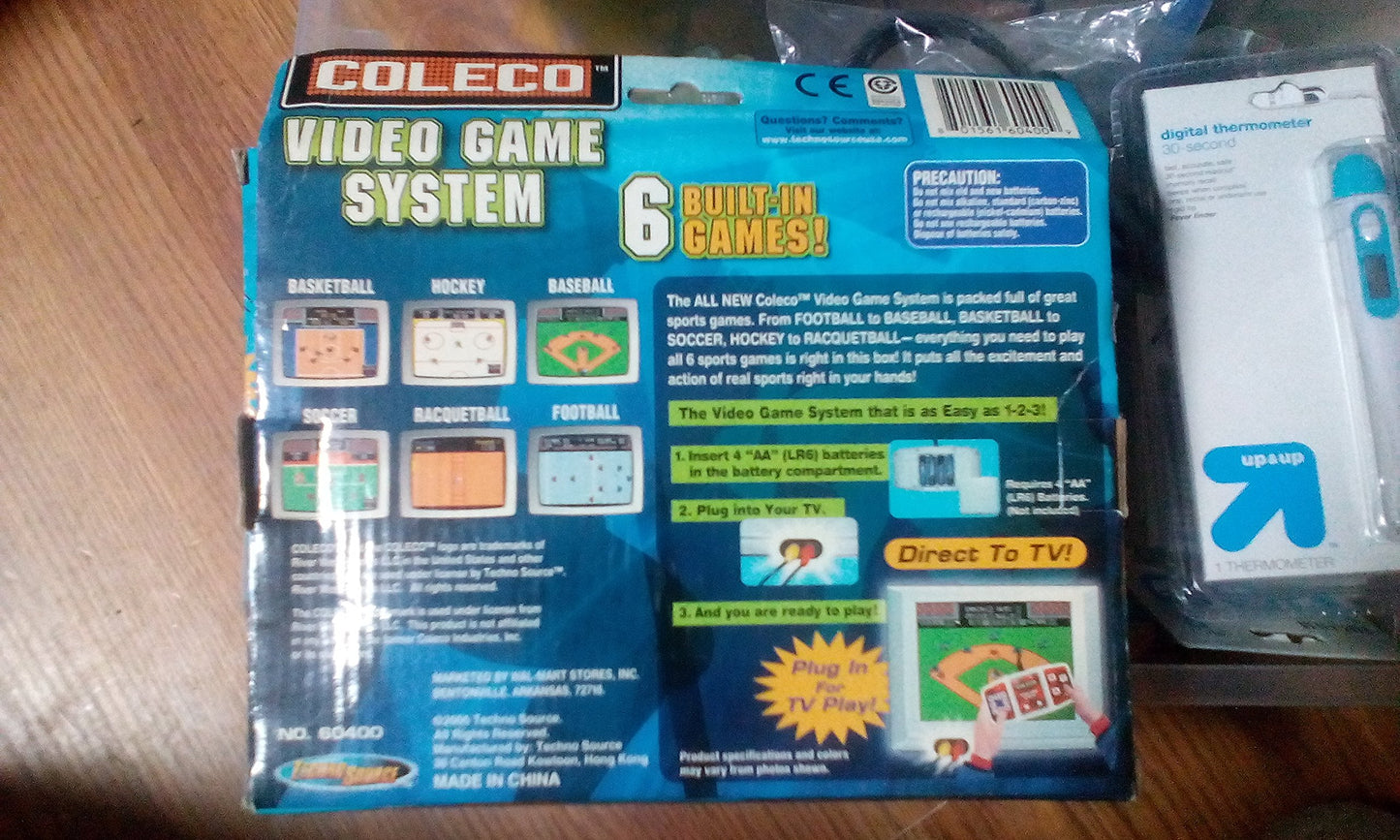 Coleco Plug-N-Play Tv Video Game System Soccer, Hockey, Football, Racqetball, Basketball & Baseball