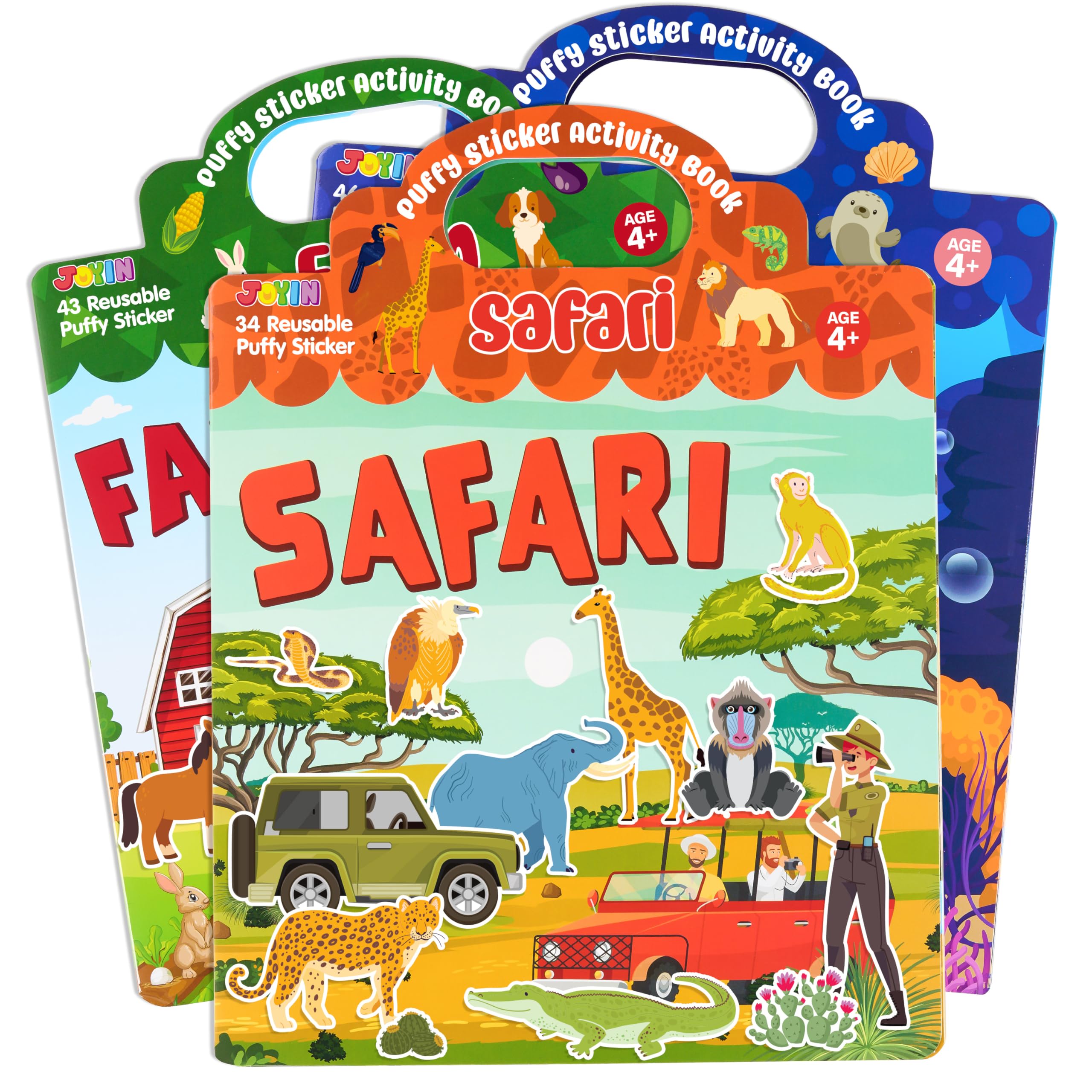 JOYIN 3Pcs Puffy Sticker Books, Reusable Sticker Activity Books for ...
