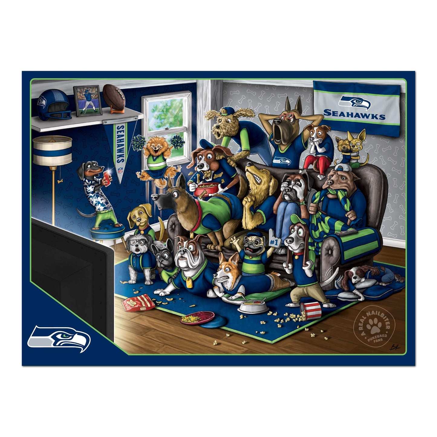 YouTheFan NFL Seattle Seahawks 500-Piece Puzzle - Cardboard, Team Colors, Model 2502199