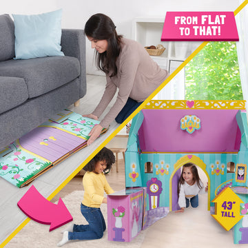 Pop2Play Fairytale Castle Playset - Imagination Toy, 43" Multicolor Cardboard, Model 1046-01-US-AZ