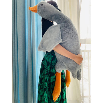 Tanha Goose Plush, Soft Large Goose Stuffed Animal, Cute Stuffed Goose, Grey Duck Plush Gift For Girlfriend, Kids Or Best Friend(51Inch, 130Cm)