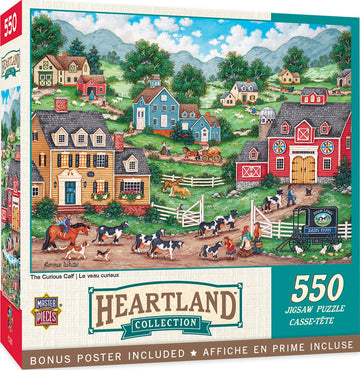 Masterpieces 550 Piece Jigsaw Puzzle For Adults, Family, Or Youth - The Curious Calf - 18'X24'