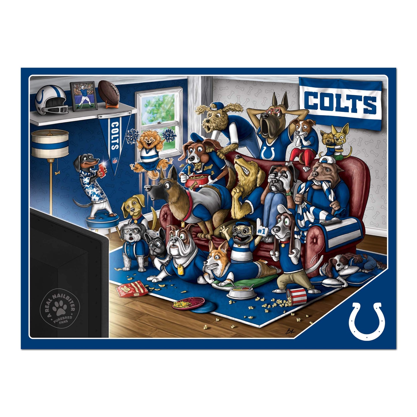 Youthefan Nfl Indianapolis Colts Purebred Fans 500Pc Puzzle - A Real Nailbiter