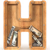 Sulevalt 12 Extra Large Wooden Letter Piggy Banks - Piggy Banks for Boys Girls Kids  Alphabet Money Banks with Initial H - Coin Banknote Bank Birthday/Christmas for Kids