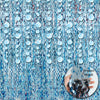 Blue Wave Shaped Streamers Ocean Themed Tinsel Foil Fringe Curtain with Bubble Garlands for Beach Under The Sea Party Decoration
