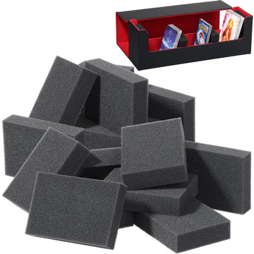 Card Dividers For Storage Boxes Trading Box Dividers Multifunction Card Sponge Shock Absorbing Sponge Suitable For Almost All Boxes To Fill Extra Space Security Black(20 Pcs)