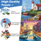 2 Pack 500 Pieces Puzzle for mature-themeds Beach Jigsaw Puzzles 500 Pieces City Building Puzzles Scenery Puzzle 500 Piece enhanced Cardboard Jigsaw Puzzle for Tabletop Challenging Family Activity Gift Toy