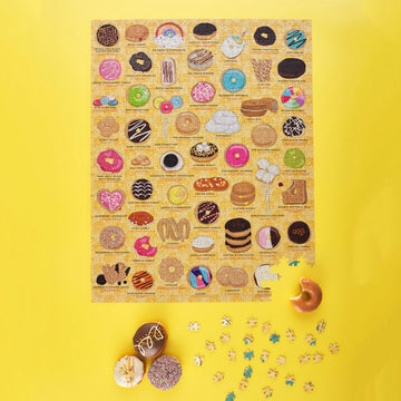 Ridley's 1,000-Piece Donut Lover's Jigsaw Puzzle - Colorful Illustration, Sturdy Storage Tube, Paper Material, Model JIG043