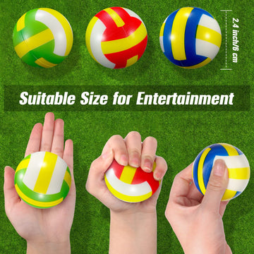30 Pieces Mini Volleyball Stress Balls 2.36 Inch Foam Sports Balls Tiny Volleyball Toys For Children For Stress Relief, Party Favor Toys, Ball Games (Colorful)