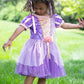 Little Adventures Rapunzel Princess Party Dress - Machine Washable Child Pretend Play Costume Outfit with No Glitter (2XL Age 9-11)