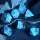HDdais Polyhedral DND Dice Set 7PCS RPG D&D for MTG Dungeons and Dragons Role Playing Game and Other Tabletop Game(Cyan)