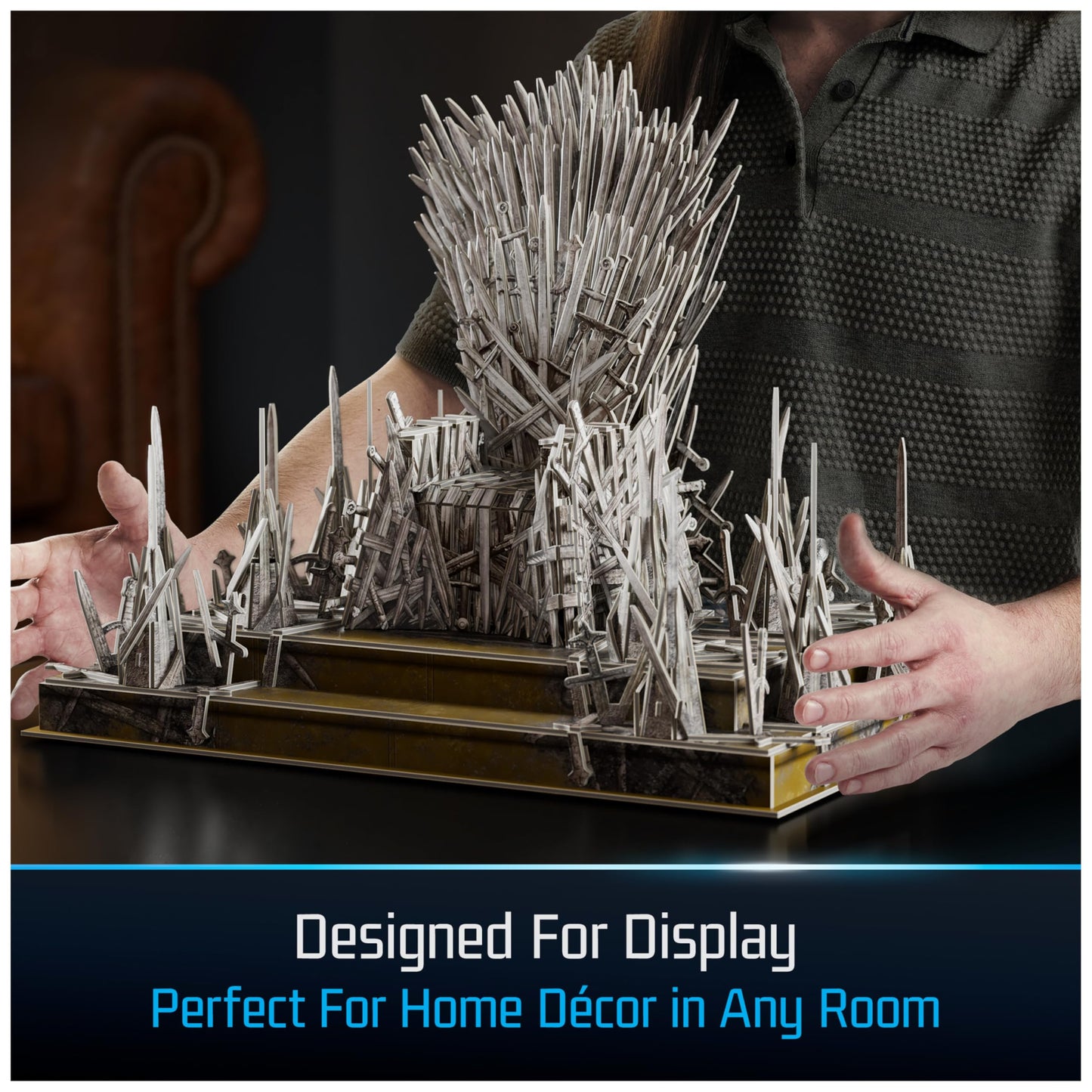 4D Build  Game of Thrones Iron Throne 3D Model Kit 219 Pcs  Desk D?cor mature-themed Puzzles for Fantasy Book GOT Fans  3D Puzzles for mature-themeds & Teens 12+