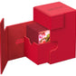 Ultimate Guard Flip'N'Tray 100+, Deck Case For 100 Double-Sleeved Tcg Cards + Dice Tray, Red, Independent Magnetic Closure & Microfiber Inner Lining