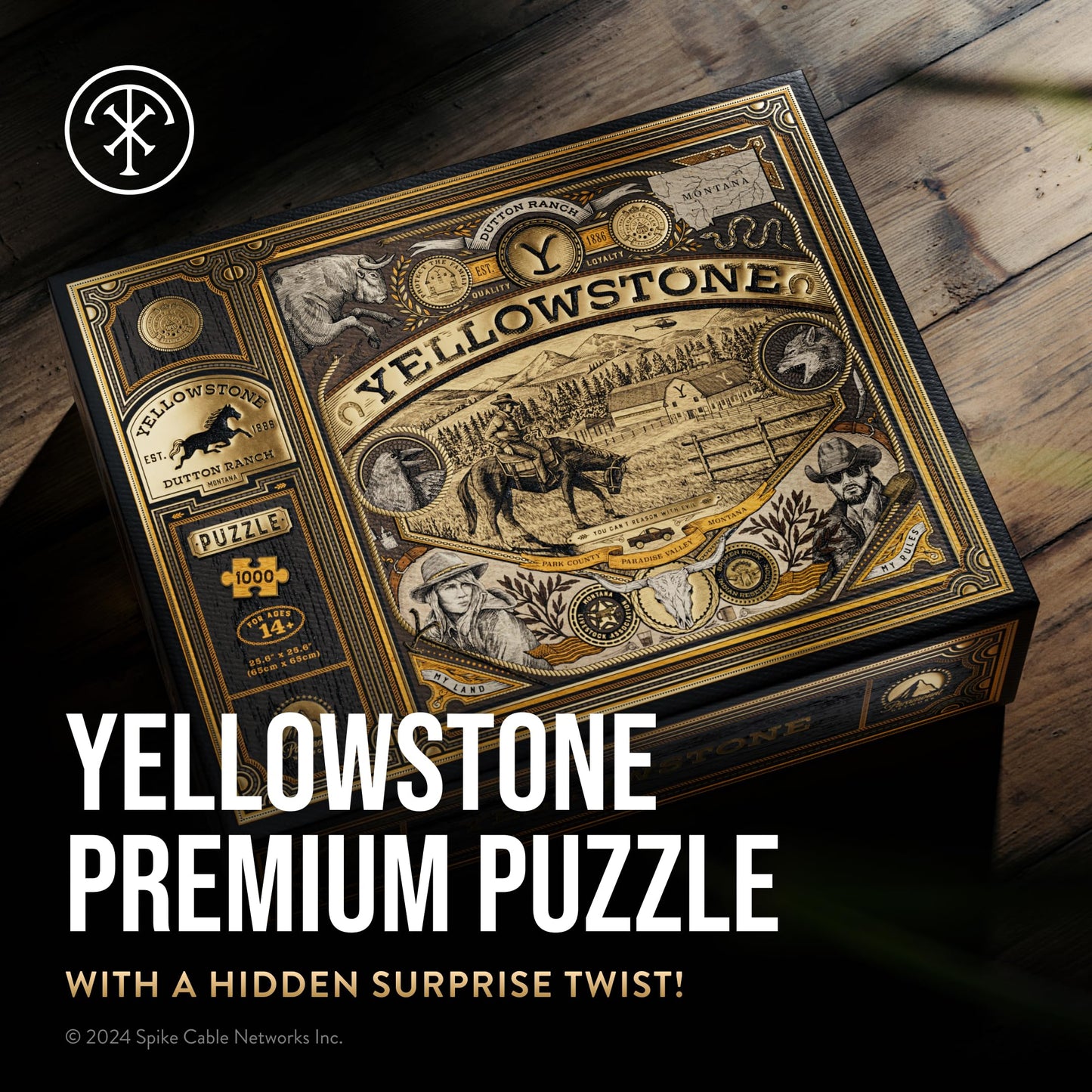 theory11 Yellowstone Jigsaw Puzzle - 1,000 Piece - Brown Cardboard - Model T11-YELSTONE-PUZZLE - Officially Licensed Merchandise