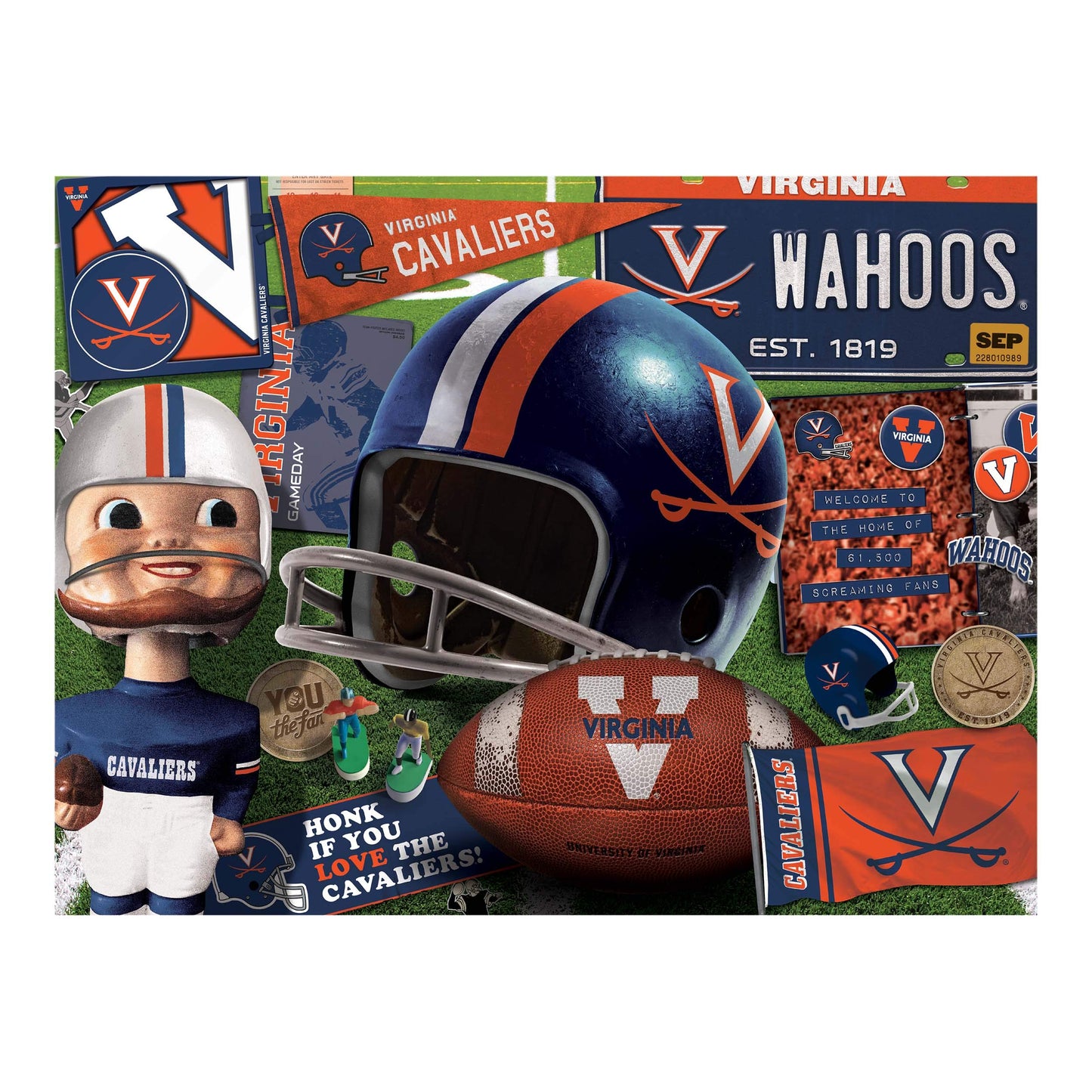 YouTheFan NCAA Virginia Cavaliers Retro Series Puzzle - 500 Pieces