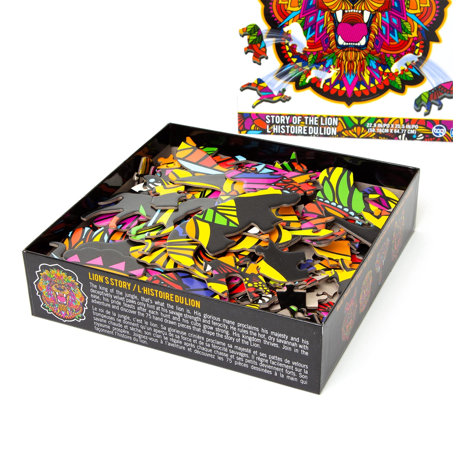 Hidden Shapes - Lion - Jigsaw Puzzle For Adults - 300 Pieces - Hand Drawn - 75 Unique Hidden Shapes - Great Gift For Mom, Dad, Teens, Men And Women
