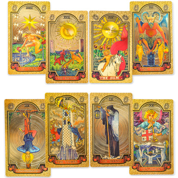 Kiino Tarot Cards 78 Luxury Gold Foil Tarot Deck With Guide Book Tarot Pvc Durable Waterproof Wrinkle Resistant Tarot Cards For