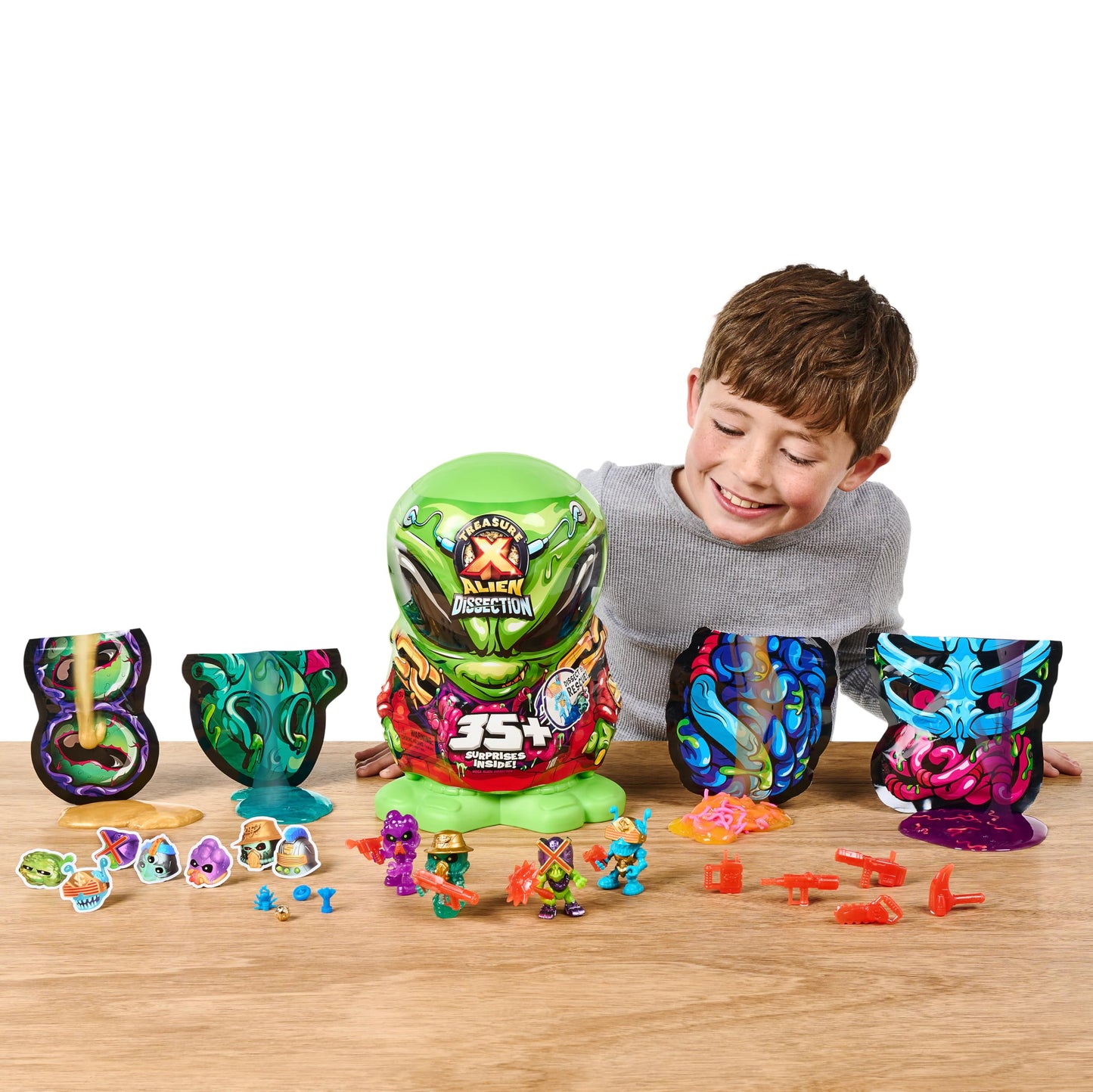 Treasure X Mega Alien Dissection Toy - 12" Tall Alien with 35 Surprises, Multicolor, Model 41773