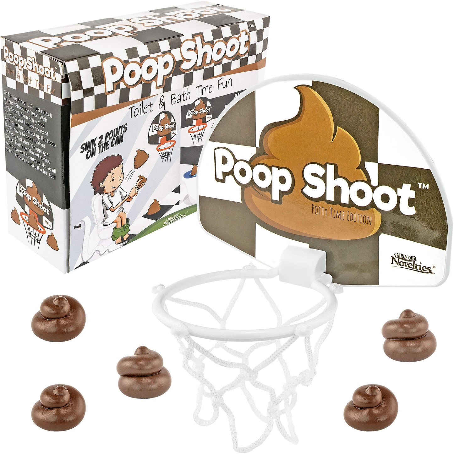 Fairly Odd Novelties Poop Shoot  The Novelty Poop Basketball Game Funny Bathroom & Toilet Sports Gag Gift Set