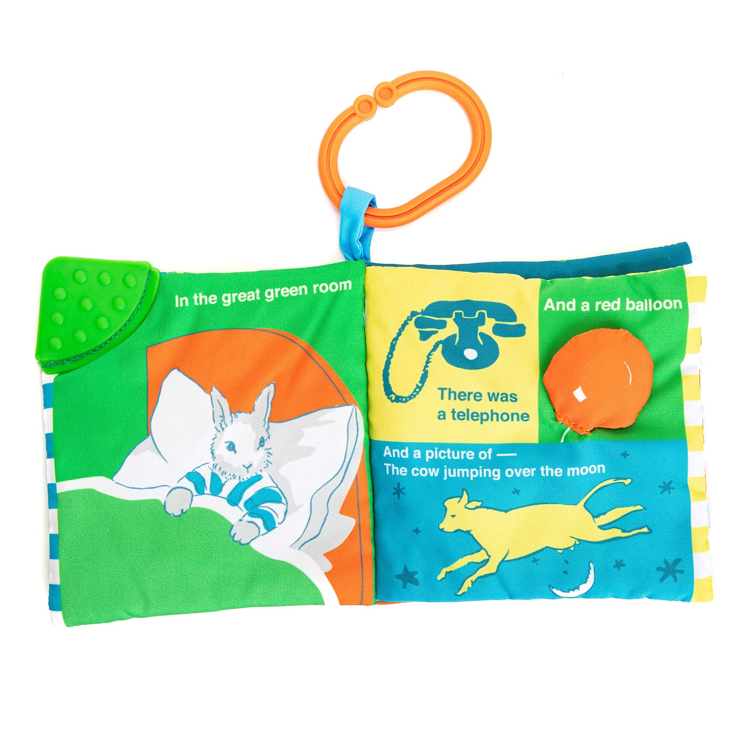 KIDS PREFERRED Goodnight Moon Soft Book, 5" Cotton, Multicolor, On-The-Go Clip, Model 33402