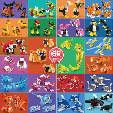 Party Favors For Boys Girls Ages 6 8 10 12, 22 Pack Animals Building Block Toy Stocking Stuffers Classroom Prizes Goodie Bags Bu