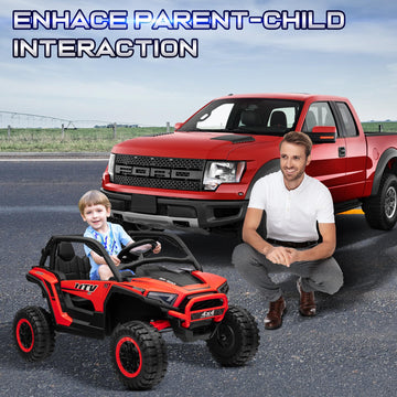 24V 2 Seater Ride On Toys, Anrli 4X4 Ride On Car Truck W/