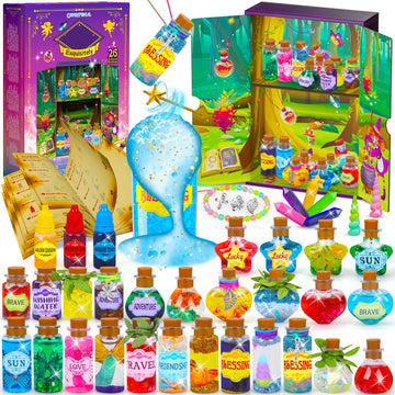 Cartell Fairy Magic Potions Kit For Kids, Upgraded 26 Diy Mixed Magic Witch Potion Bottles, Mystery Potions Craft Kit, Christmas