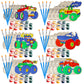 Kids Valentine'S Day Cards - Monster Trucks Wood Painting Craft Kits (24Ct)- Each Valentines Card Includes Craft W Paints, Brush, And Sticker- Make Classroom School Exchange Gifts Fun For Boys & Girls