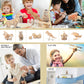 Puzzled Bundle Of Owl, Wolf And Buffalo Wooden 3D Puzzle Construction Kits, Fun Unique And Educational Diy Wild Animals Toys Assemble Model Unfinished Wood Craft - 3 Pack