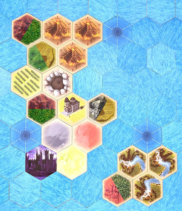 Tabletop Monthly Gold River Hex Scenario Game Pieces Compatible With Catan'S Settlers Of Catan, Seafarers, And Catan Expansions