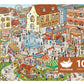 MOMIBOOK Puzzles for Adults 1000 Piece Jigsaw Puzzles of Streets Full of Cherry Blossoms, Painting Image Difficult Challenging H